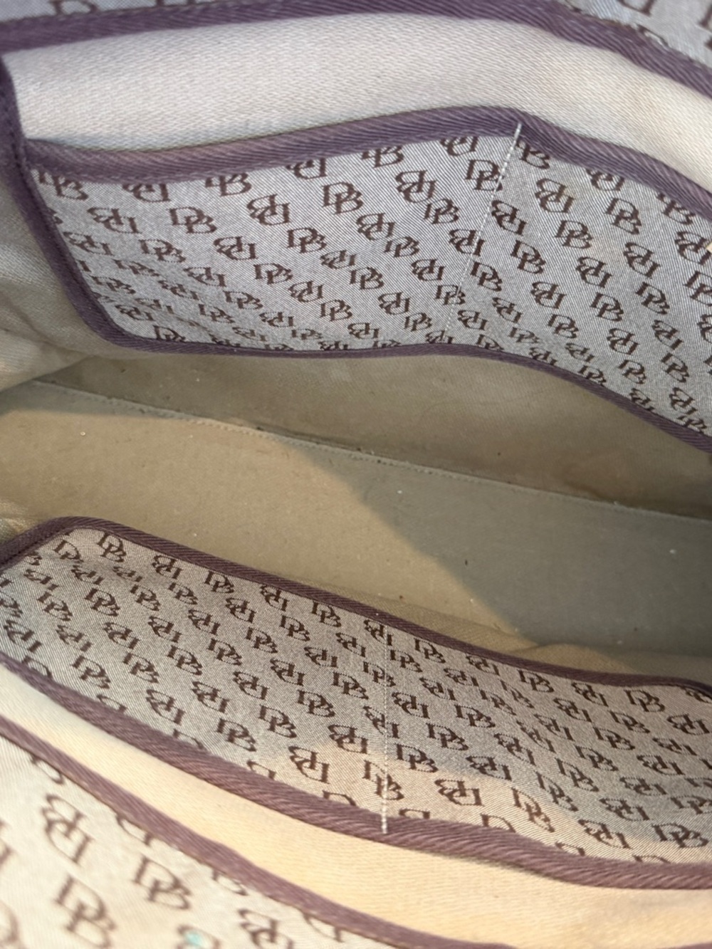 Dooney & Bourke Beige Monogram Tote with Brown Leather Handles - Picture 7 of 13
